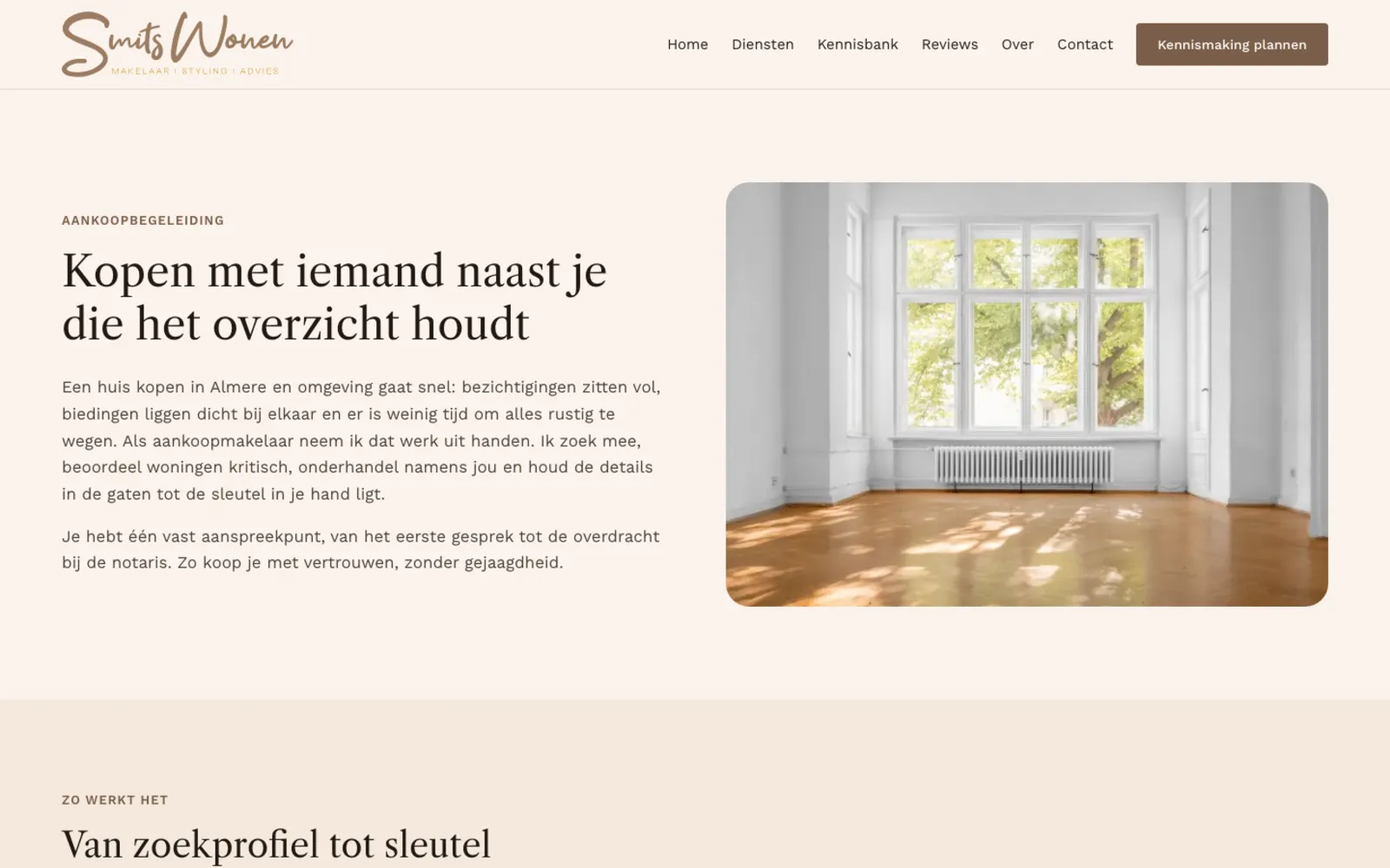 Aankoopbegeleiding: elke pagina per sectie te bewerken in het CMS.